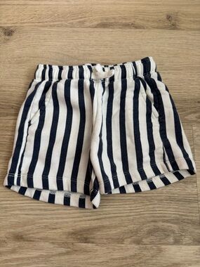 Zara Navy and White Striped Toddler Shorts